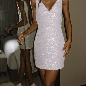 Meshki White Sequin Dress